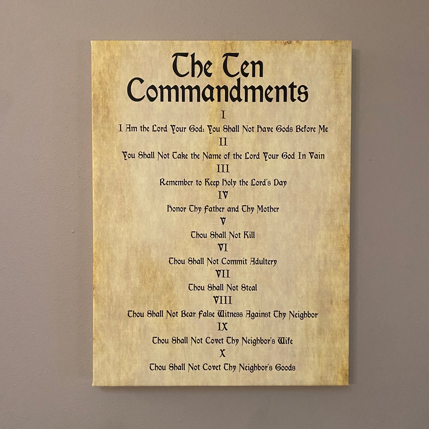 The Ten Commandments Canvas